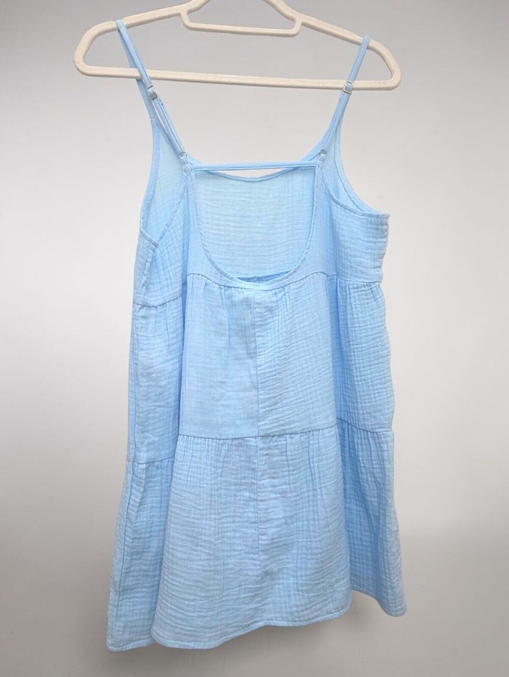 Wild Fable NWT Baby Blue Gauze Tiered Mini Dress XS Cottagecore - Picture 11 of 12